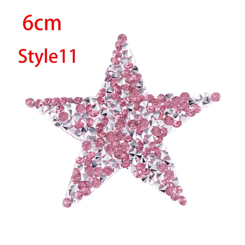 Style 11(6cm) 1 шт. железные Стразы Звезды нашивки жемчужные сумки для одежды Аппликации на одежду Нагрудный Знак Аппликация швейная ткань ремесла аксессуар - Цвет: Style 11(6cm)