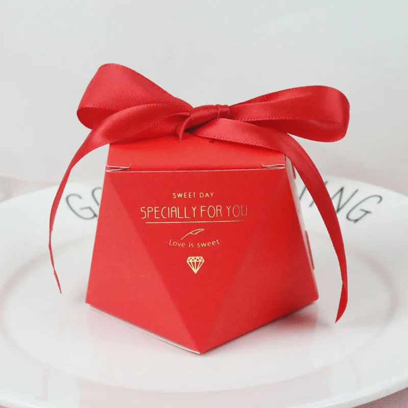 Новинка подарочная коробка в форме розовых бриллиантов драги конфет деко