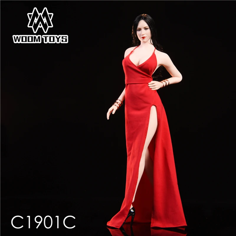 WOOM TOYS C1901 1/6 масштаб ada Wong платье набор Модельное платье Красный ковер вечернее платье подходит для женщин тело женщина голова Лепка