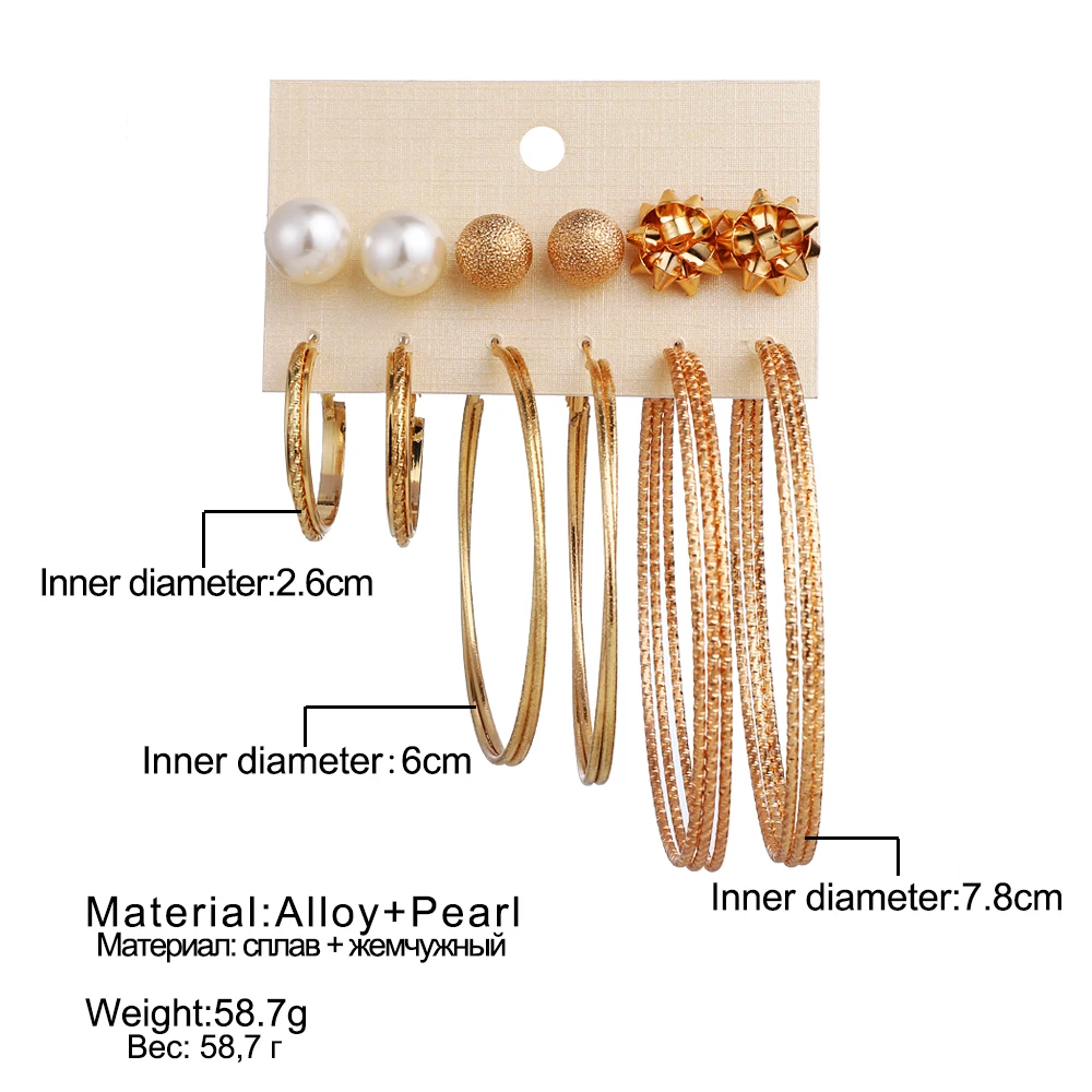 Большие золотые серьги хоп kinpopular для женщин богемные кольца модные корейские