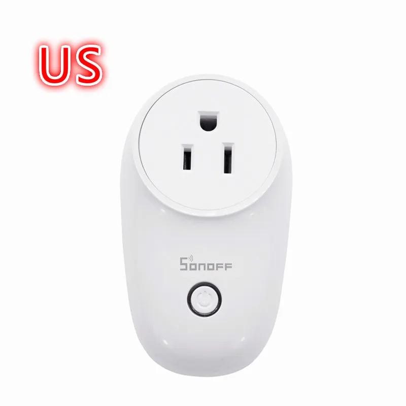Sonoff S26 Базовая WiFi умная розетка монитор питания EU/US/UK/CN/AU пульт дистанционного управления домашняя умная розетка работает с Google Home Alexa IFTTT - Цвет: US