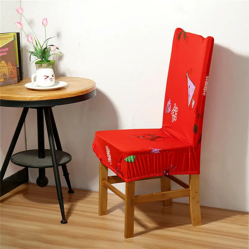 Чехлы на стулья из спандекса Рождество современное сидение крышка стрейч с