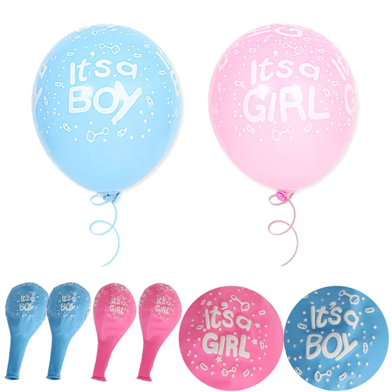 

12 Inch Full Printed Latex Balloon Boy Or Girl Baby Shower Birthday Party Surprise Gender Secret Decoration Atmosphere Balloon