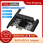 Адаптер SATA-USB PCIE 581624 портами плата PCI Express X1 X4 X16 к SATA 3,0 6Gbp, контроллер платы расширения скорости интерфейса для BTC