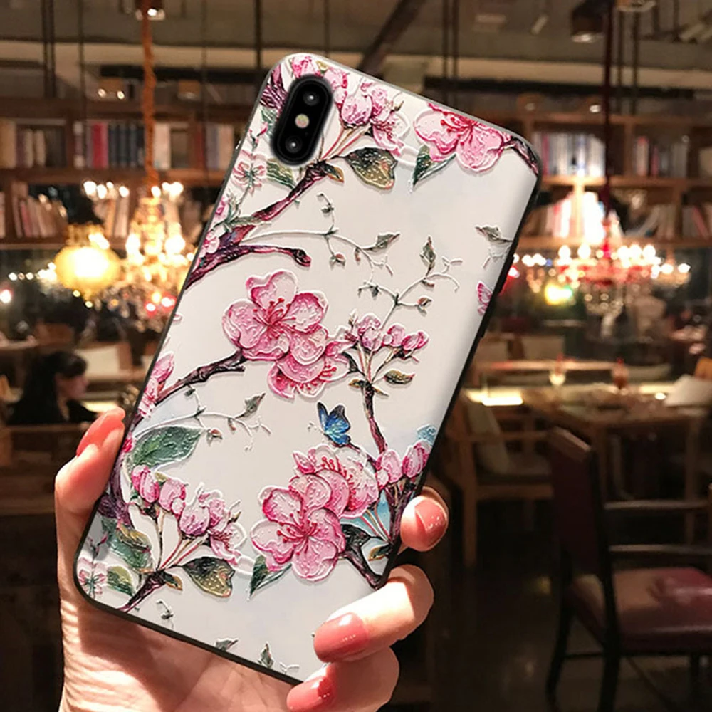 Модный телефон чехол для iPhone 6 6s 7 8 Plus X XS MAX XR разноцветный окрашенный рельефный