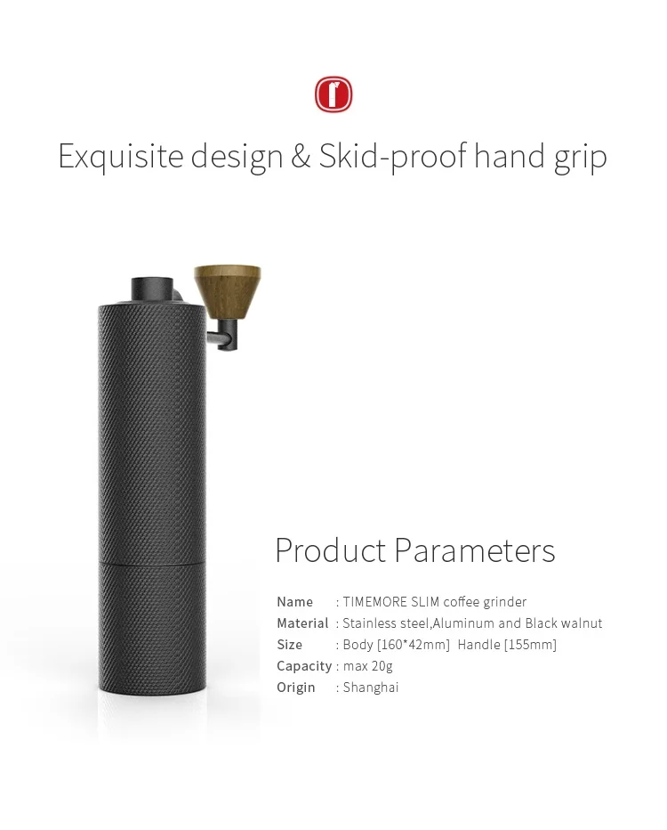 TIMEMORE-molinillo de caf&eacute; SLIM PLUS, molinillo manual de ajuste sin aspereza, molinillo port&aacute;til-4
