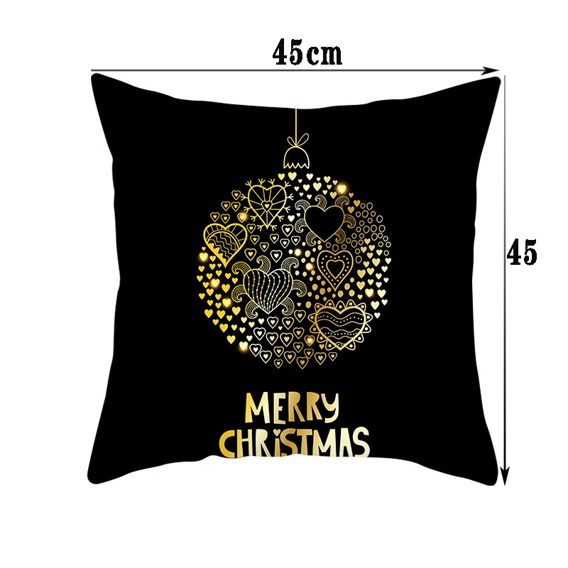 

1pcs/lot Black Christmas pillowcase 45*45 Pillowcase sofa cushions Pillow cases Peach skin pillow covers Home Decor