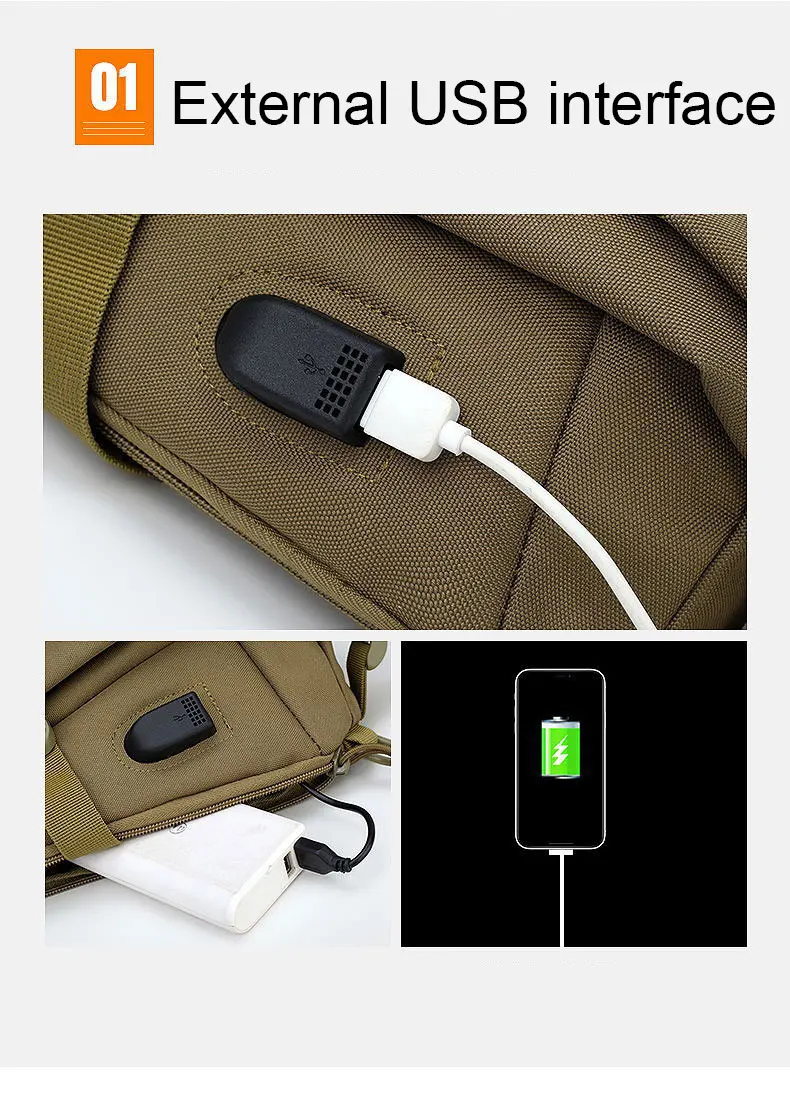 Уличная USB сумка для путешествий, походов, треккинга, сумка на плечо для велоспорта, альпинизма, спортивный рюкзак, зарядка, противоугонные военные тактические сумки