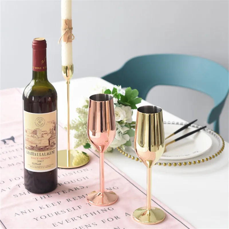 200 мл зеркальный Гальванизированный коктейльный бокал из нержавеющей стали 304