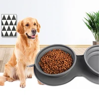 pet folding silicone bowl large pet collapsible food container for traveling collapsible camping walking portable pet dish bowl