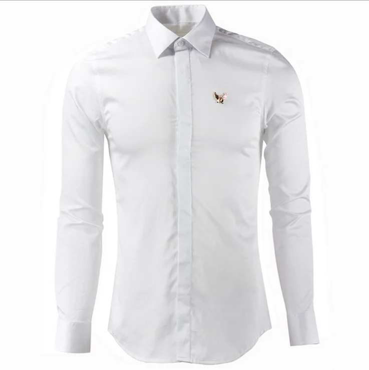 

Men Shirt Luxury Non-iron Long Sleeve Mens Dress Shirts Fashion Casual Solid Color Slim Fit Shirts Man Plus Size 4xl