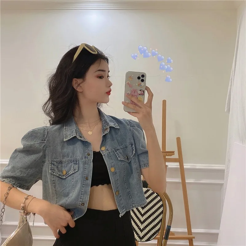 Женская короткая джинсовая куртка в стиле ретро весна лето 2020 новые тонкие