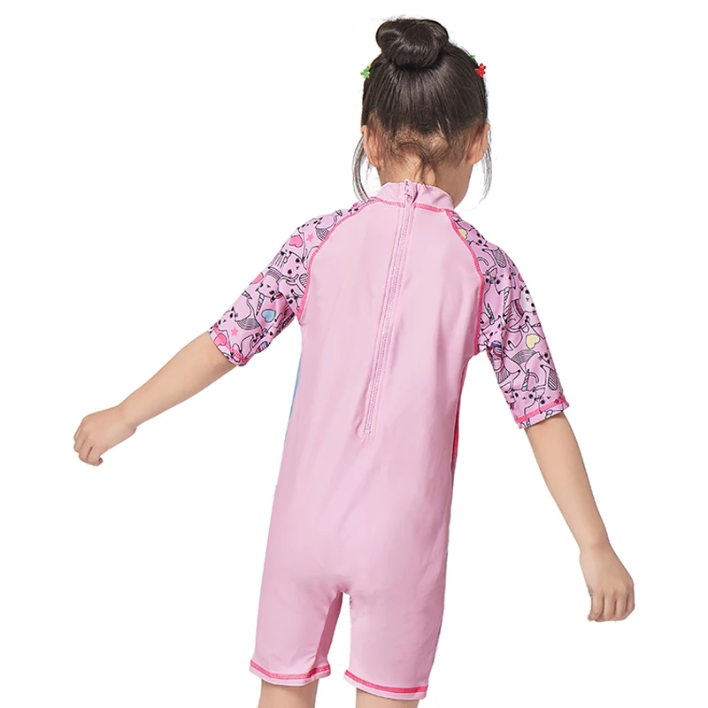 Купальный костюм для девочек из 1 предмета с застежкой молнией UPF 50 +