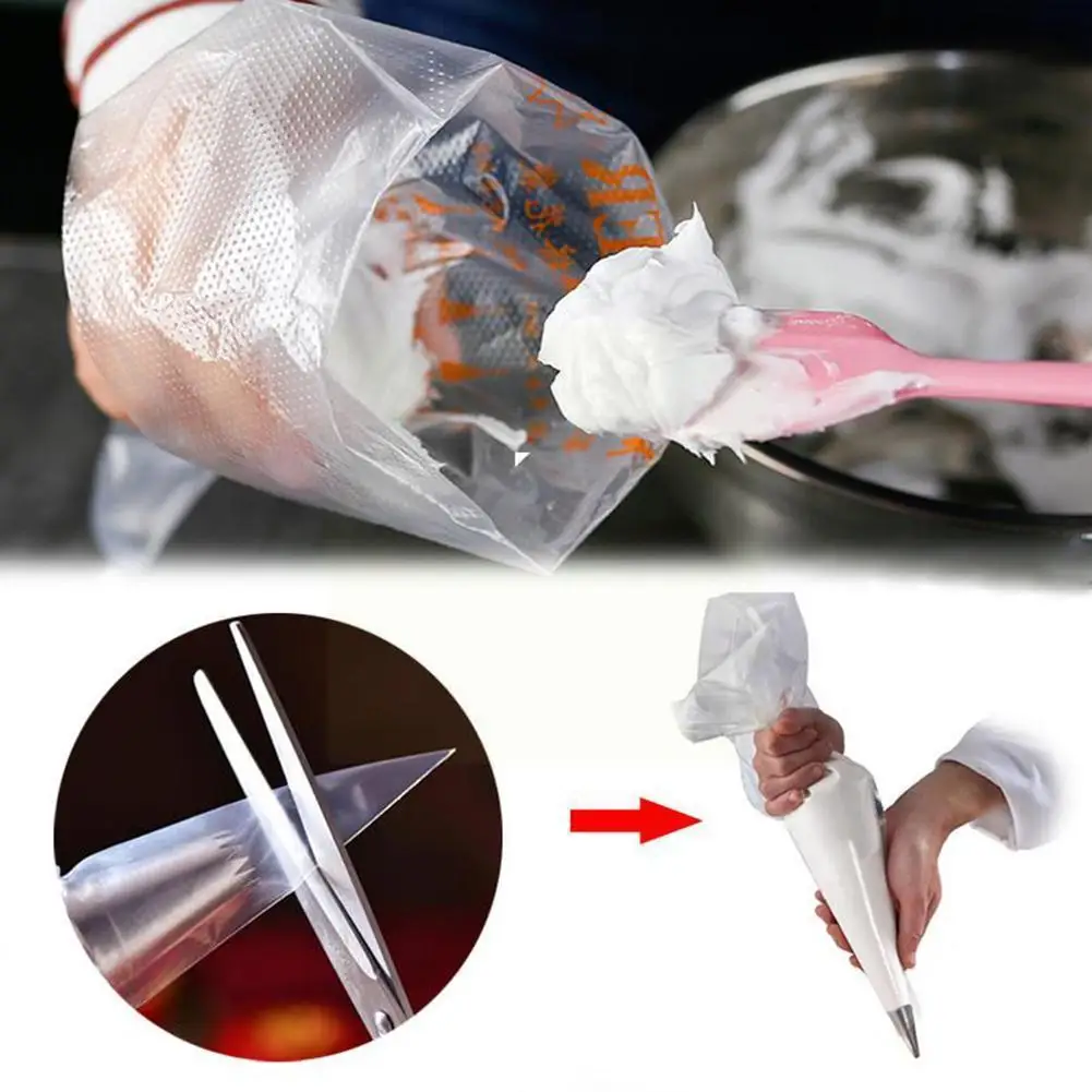 

100 sold Disposable piping bag Cake cream piping bag Tools Decorating Tips Kitchen Bag For Cake Chocolate Fondant Jam M0J9