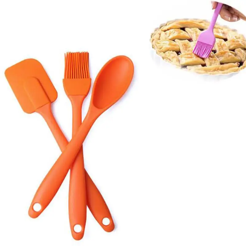 3 шт. набор силиконовых шпателей ложка-кисточка кухонная утварь инструментов