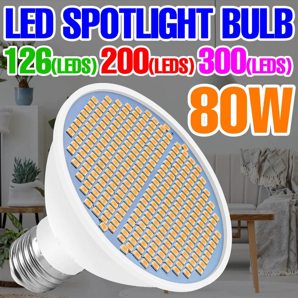 

LED Spotlight Bulb E27 Lamp 30W 50W 80W Lampara 220V LED Corn Light 110V Bulb Energy Saving Lamp Smart Home Living Room Lighting