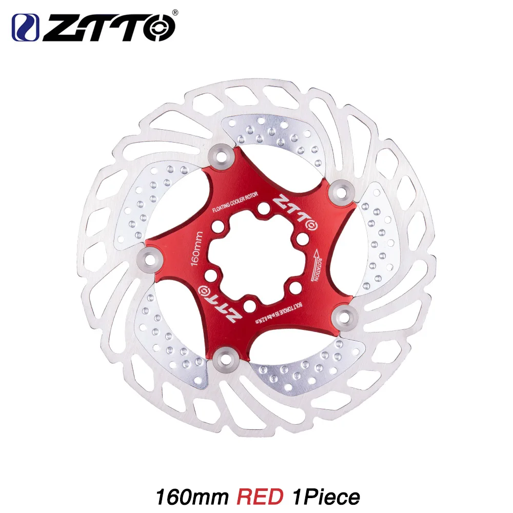 Cooling 160mm Red ZTTO велосипедные тормоза охлаждения диск плавающий лед ротора катушки, обеспечивающий отсутствие вибрации при MTB гравия дорожный велосипед 203 мм 180 мм 160 мм 140 мм остыть ротора vs RT99 RT86 - Цвет: Cooling 160mm Red