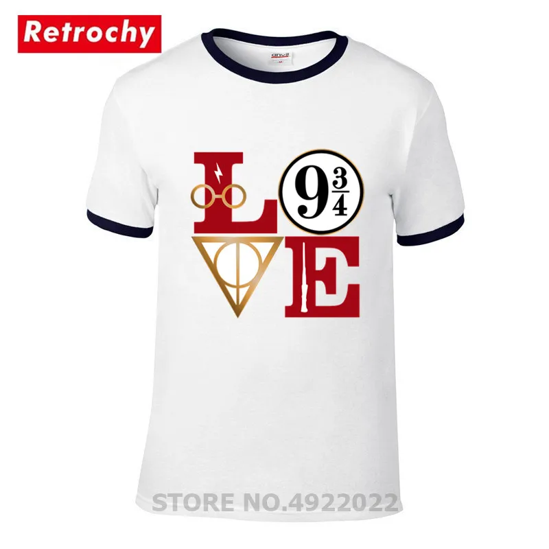 Футболка Hogwarts Harry Love Мужская футболка в стиле хип-хоп с коротким рукавом и