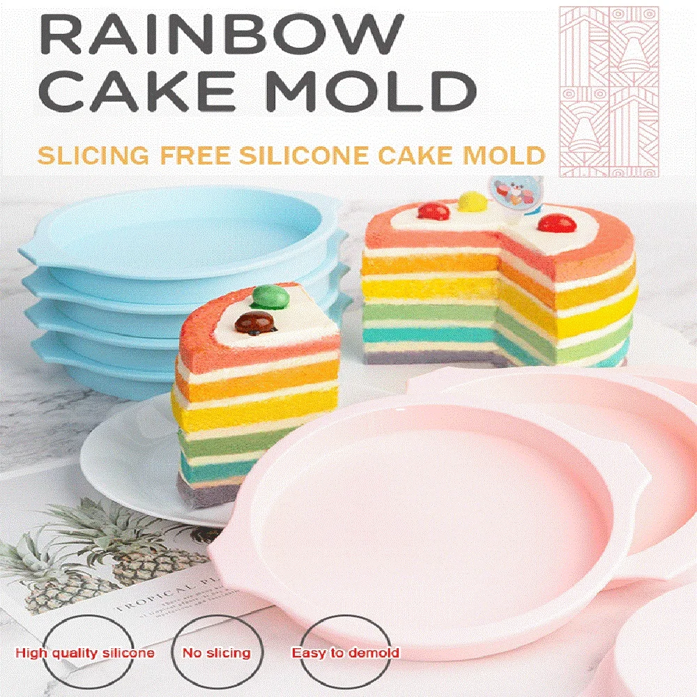 

Silicone Layered Cake Round Shape Mold Kitchen Bakeware DIY Desserts Baking Mold Mousse Cake Moulds Baking Pan Tools