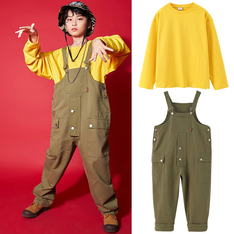 

Boys Hip-Hop Dance Clothes Overalls Children'S Jazz Performance Costumes Loose Pants Girls Ballroom Hip Hop Rave Clothes DN7663