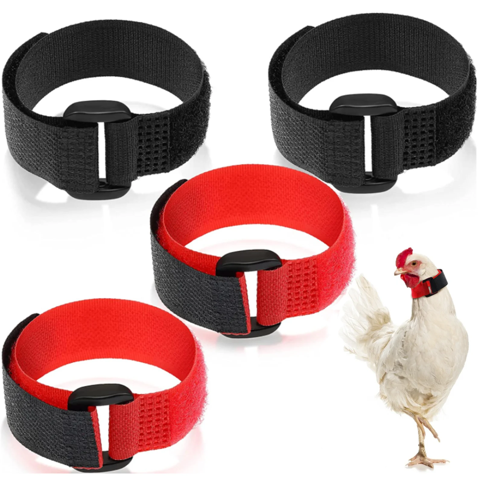 

4pcs Rooster Collar Pet Collar Chicken Collar Anti-call Collar Adjustable Collar Reduce Tweet Frequency