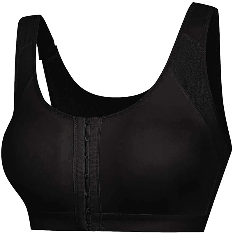 Женский бюстгальтер с застежкой спереди спортивный и регулируемыми бретелями |