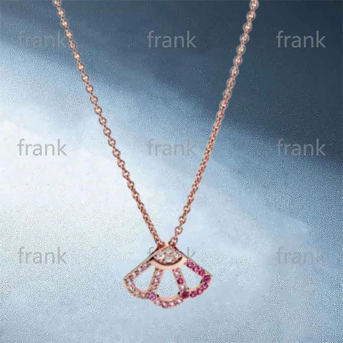 

388146C01 China Exclusive Rose Pink Fan Collier Necklace