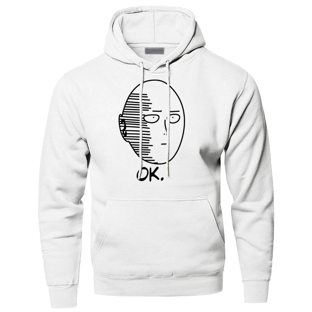 One Punch Man толстовка мужская OK Saitama толстовки зима осень теплая забавная уличная одежда с японскими аниме-принтами спортивная одежда