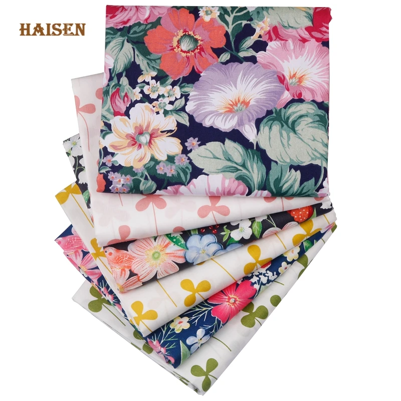 

6pcs/Lot,Printed Patchwork Cloth Set,Floral And Bird Series,Twill Cotton Fabric,For DIY Sewing Quilting Baby&Children's Material