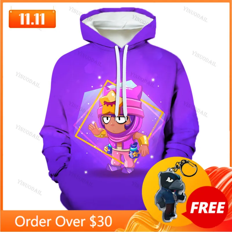 

Sandy LEON Shooter Game 3D Hoodies Men Clothing Harajuku Sweatshirt Children Crow Shoot Kids Thin Leon Child Tops Boys Girls