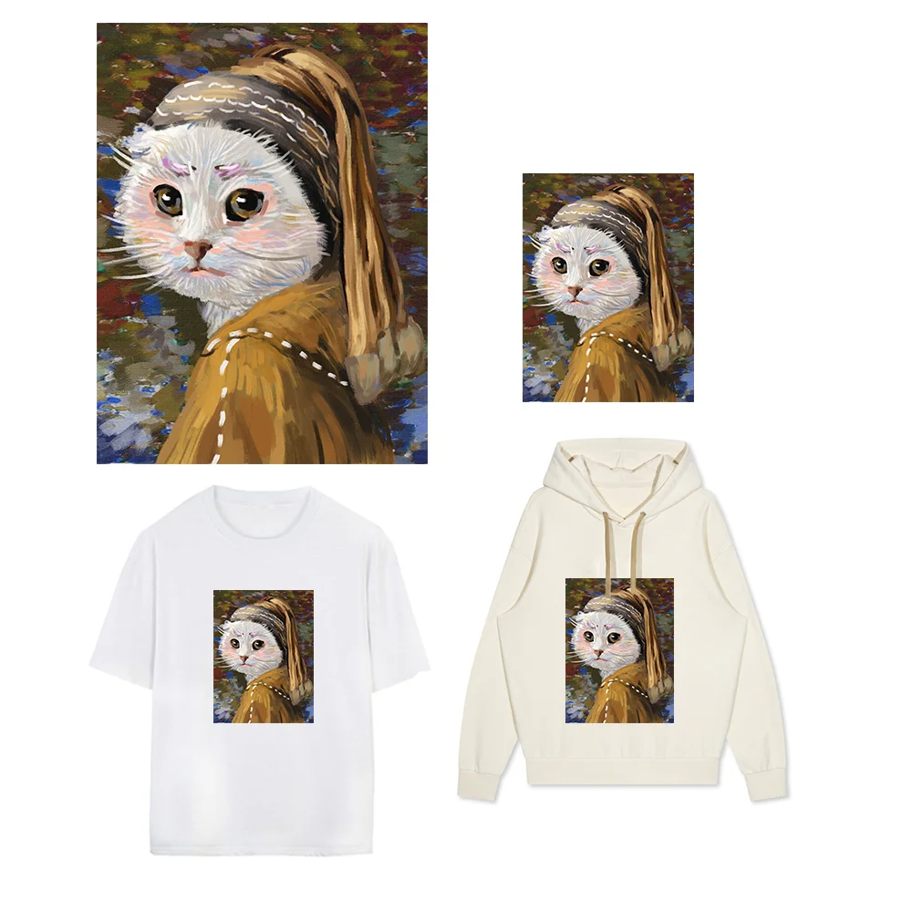 Оригинальный пользовательский масляной живописи кошки патчи Одежда Логотип