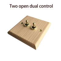 high quality 86 type nordic minimalist style solid wood panel brass lever switch