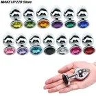 Лидер продаж! 1 шт. металлический с украшением в виде кристаллов Анальная пробка Нержавеющаясталь большой попой бусины Бриллиантовая Анальная пробка Секс-игрушки продукты для Для мужчин пары