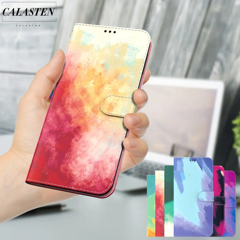 

Акварельный кожаный чехол для телефона iPhone 13 12 ProMax Mini 11 X XR XS Max 8 7 6 6s Plus SE2020