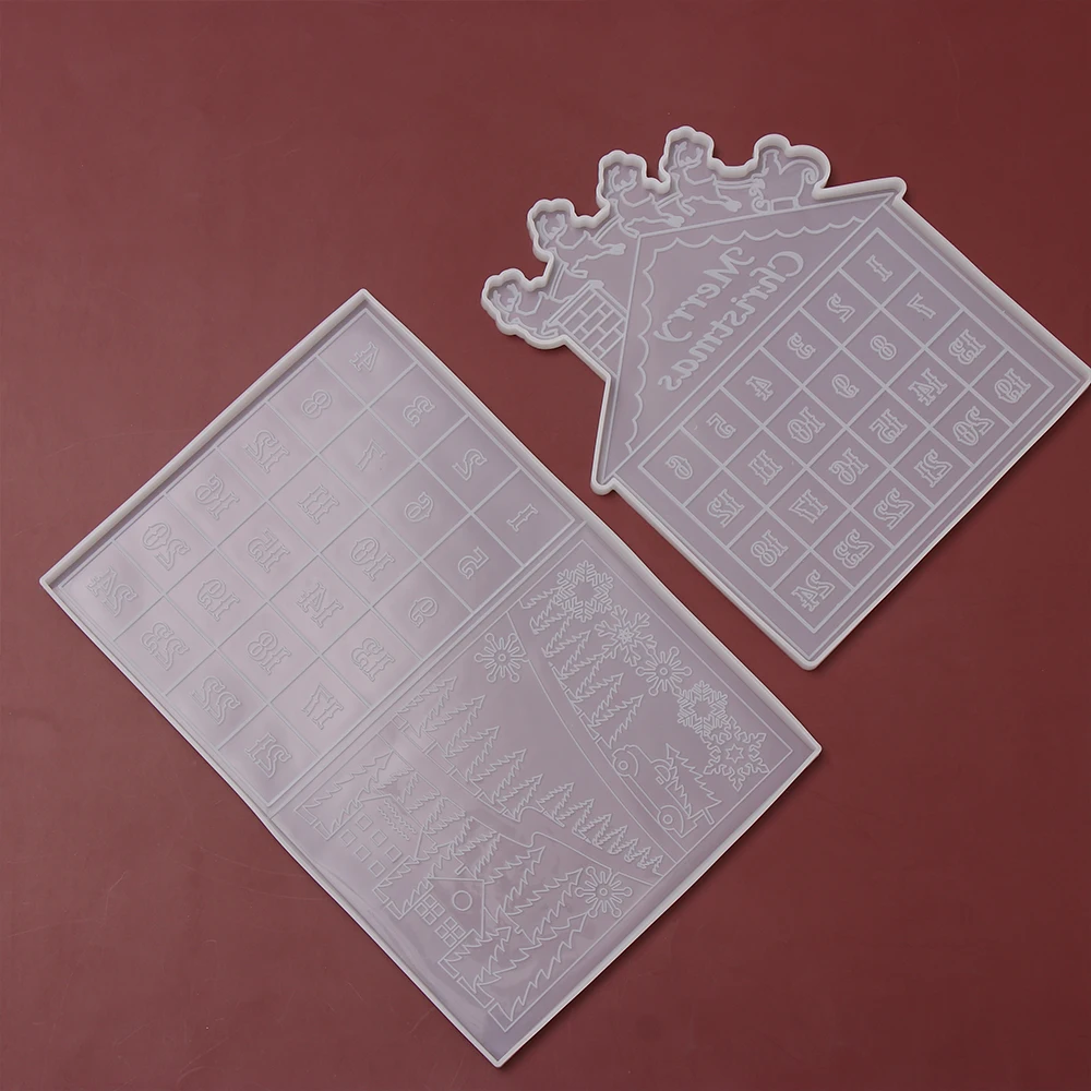 

Christmas Countdown Epoxy Resin Mold DIY Christmas Calendar Listing Wall Hanging Decor Silicone Mould Handmade Crafts Casting