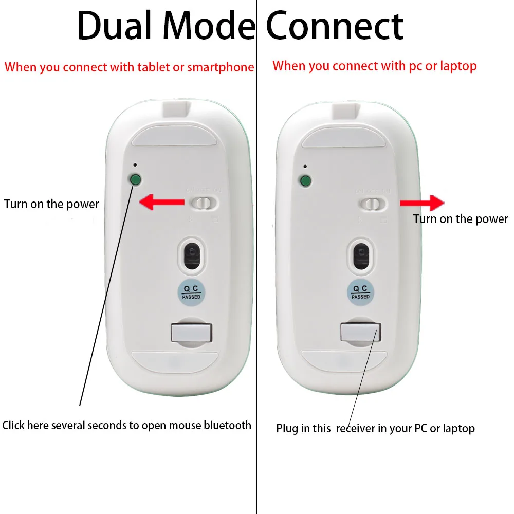 Беспроводная перезаряжаемая Bluetooth мышь для Samsung Apple iPad Huawei Lenovo Android Windows IOS Mac