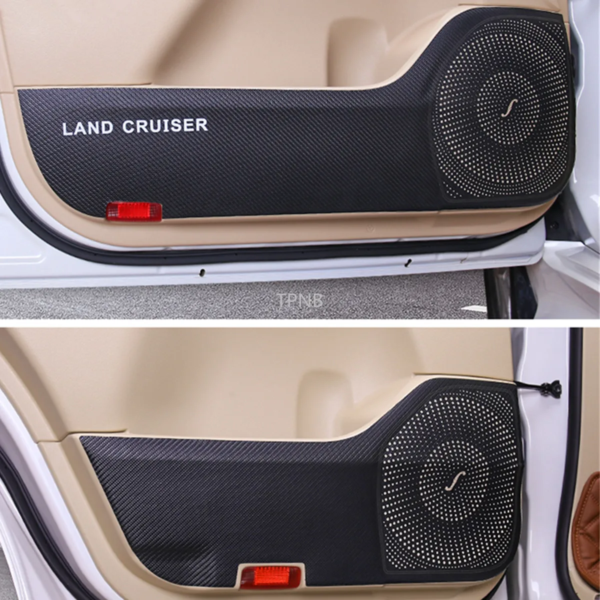 Carbon Fiber Leather Black Door Kick Pad for Toyota Land Cruiser 200 2008 2009 2010 2011 2012 2013 2014 2015 2016 2017 2018 2019