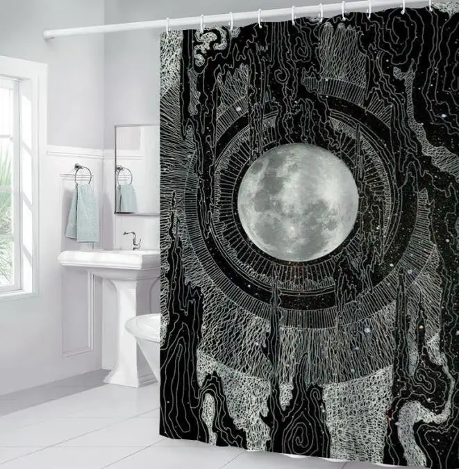 

Wolf Printing Bathroom Shower Curtains 3D Waterproof Bath Curtain with 12 Hooks Polyester Home Decor