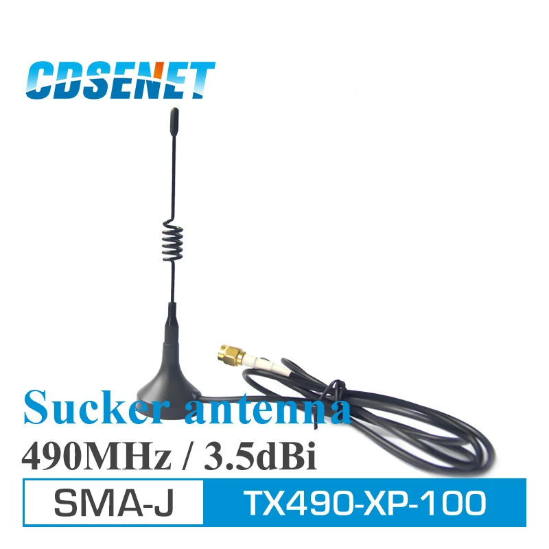 

4Pcs/Lot 490MHz High Gain uhf Antenna 3.5dBi 490 MHz Sma Male Sucker Antenna With Magnet Base CDSENET TX490-XP-100