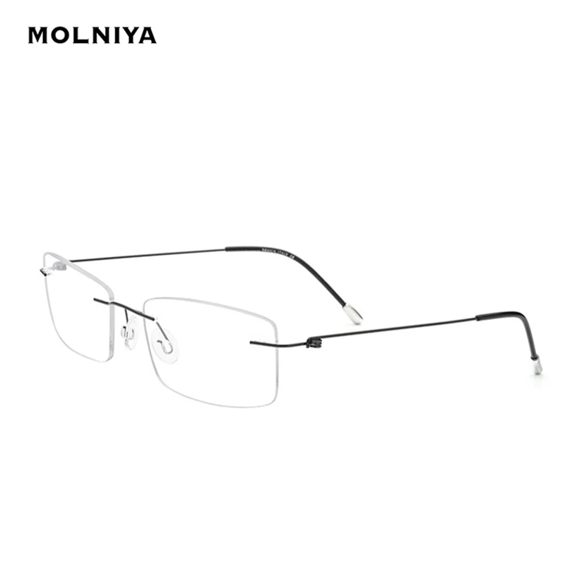 Деловая оправа для очков Модные прямоугольные очки без оправы металлическая по