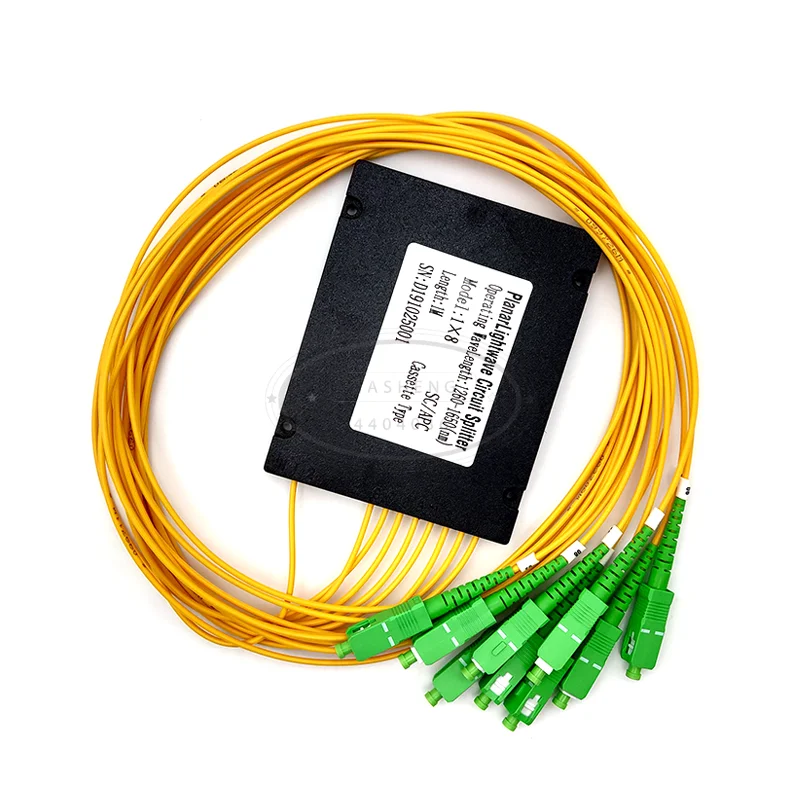 

SC/ APC 1X8 PLC Singlemode Fiber Optical splitter FTTH PLC ABS type FBT PLC optical fiber splitter