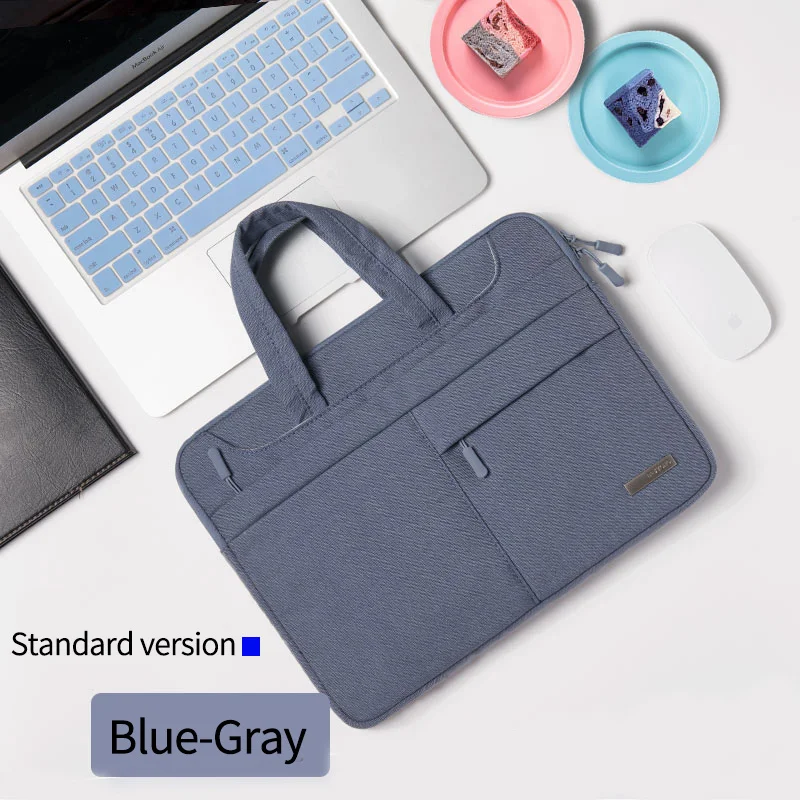 Blue-Gray Style A Модная сумка для ноутбука для женщин, 12, 13, 14, 15, 15,6 дюймов для MacBook Xiaomi air pro retina 13,3 сумка с ремешком для ноутбука сумка для переноски - Цвет: Blue-Gray Style A