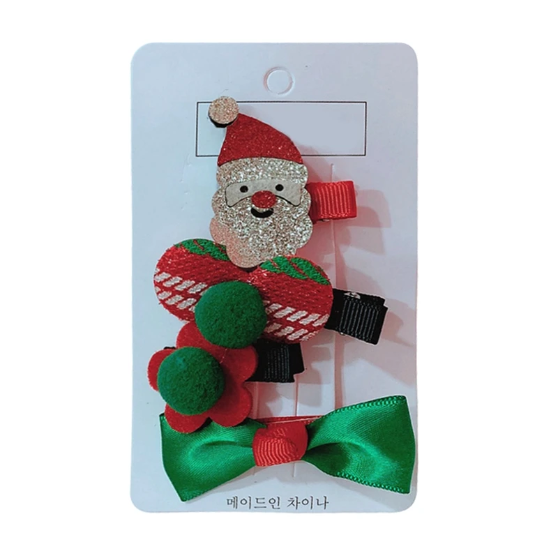 Cute Girls Hair Clips Christmas Santa Claus Design Hair Pin Set Children Hairpin Princess Hair Accessories
