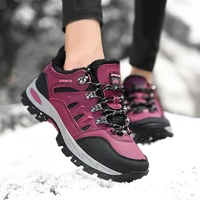 winter snow boots women 2021 warm plush waterproof autumn outdoor black couple shoes hiking boots plus size 48 shoes woman