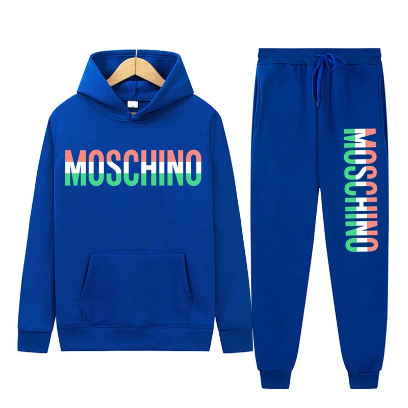 

2021 spring and autumn men's hoodie suit fashion casual sportswear + pants two-piece outdoor fitness jogging men and women