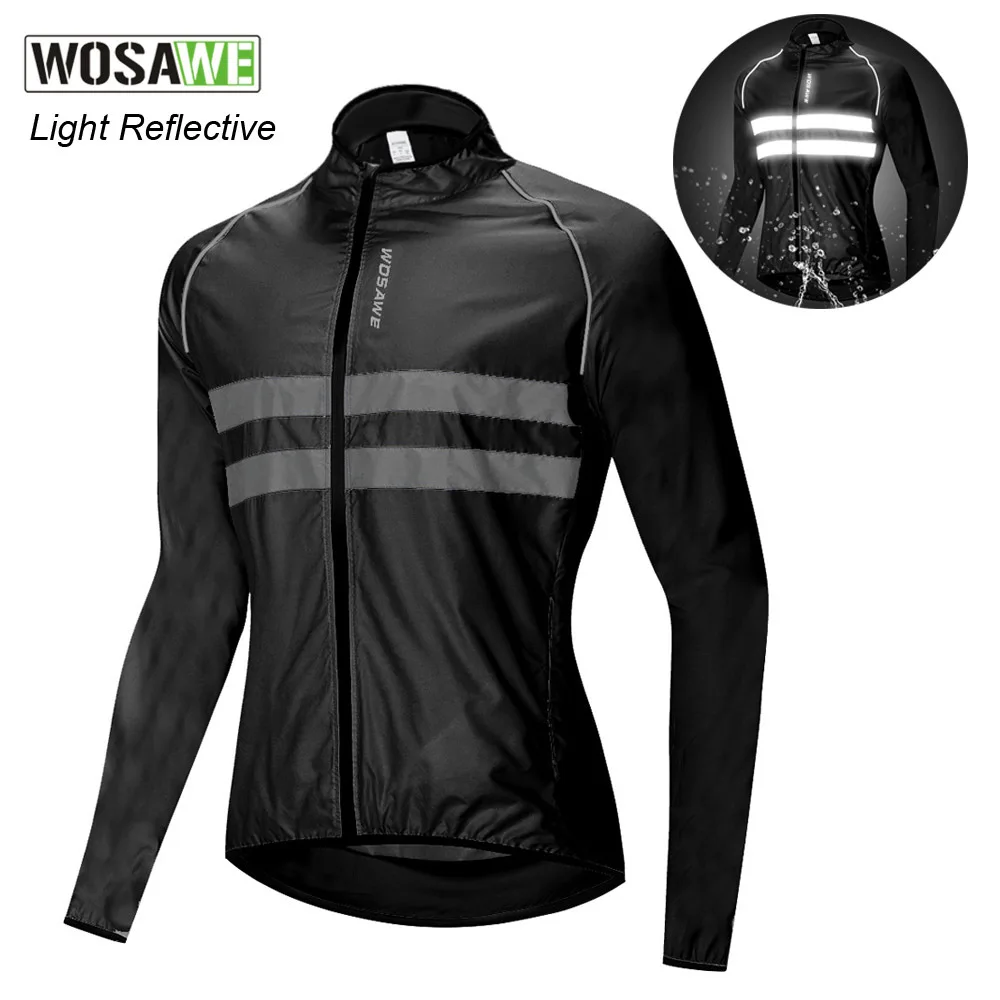 

Ultralight Reflective Men's Cycling Jacket Long-sleeved Waterproof Windproof Jackets Road Mountain Bike MTB Bicycle Windbreaker
