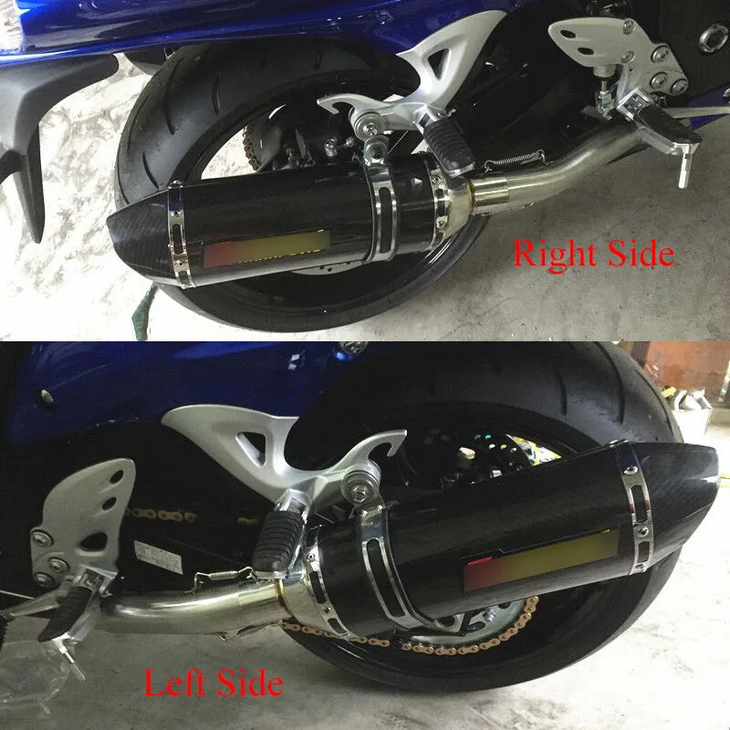 Слипоны GSXR1300 мотоцикл выхлопной Системы трубы карбоновый глушитель наконечник трубы Труба среднего звена правой и левой для Suzuki Hayabusa 2008