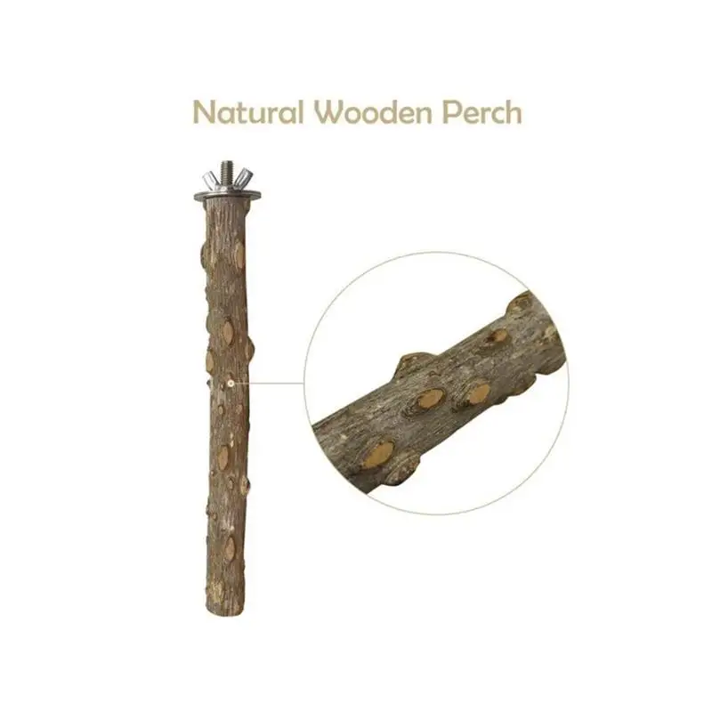 Funny Pet 4-Piece Wood Bird Standing Stick Perch Wooden Hanging Toy Parakeet For Conure Budgie Birds Accessories | Дом и сад