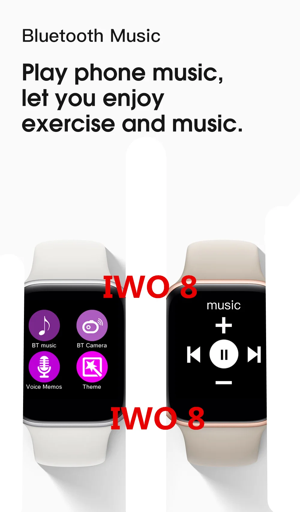 IWO 8+ наушники+ пленка/комплект Смарт-часы серии 4 для мужчин и женщин Bluetooth Смарт-часы для Apple iOS iPhone Xiaomi Android смартфон
