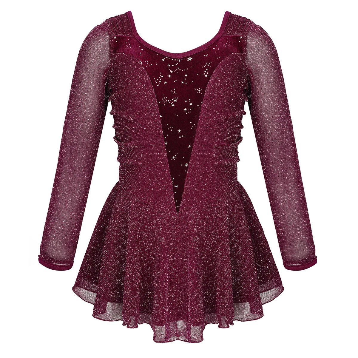 TiaoBug детское платье для девочек серебряное блестящее вельветовое с длинными